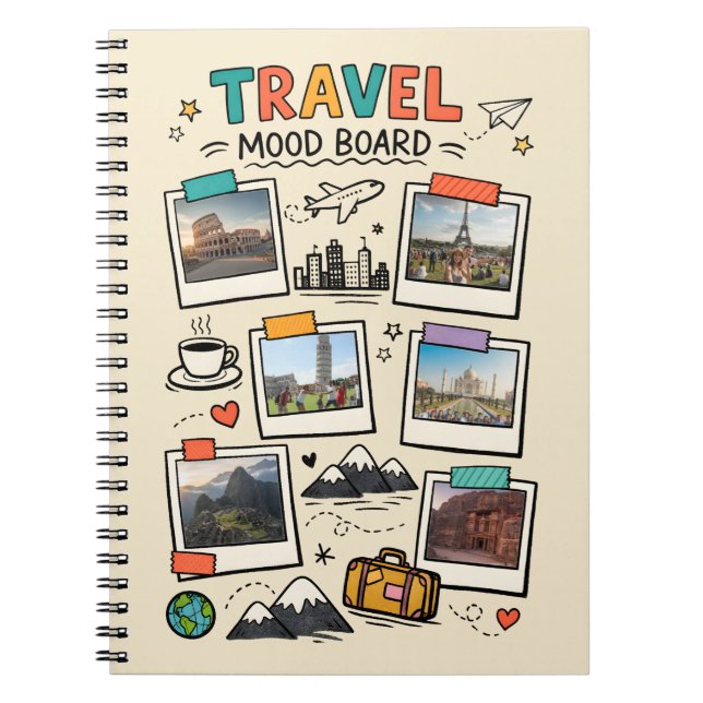 Cuaderno Travel Mood Board Dream Trip Journal Cover (Frente)