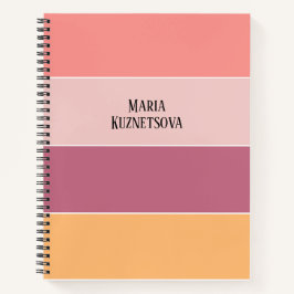 Cuaderno Trazo horizontal de bloque de color Rosa y naranja