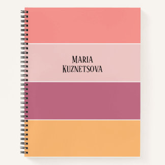 Cuaderno Trazo horizontal de bloque de color Rosa y naranja