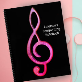 Cuaderno Treble Clef Personalizar Hot Pink Music Design