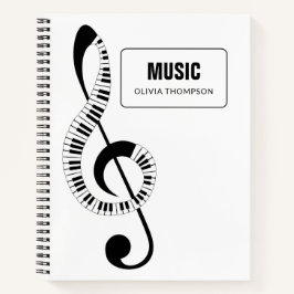 Cuaderno Treble Clef Piano Keys School Music