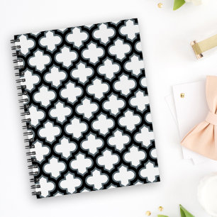 Cuaderno Trébol blanco y negro, Entramado, Quatrefoil