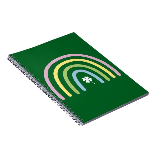 Cuaderno Trebol de Cuatro Hojas Arco Iris Día de San Patric (Lado Derecho)