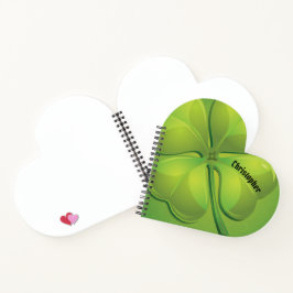 Cuaderno Trébol verde personalizado del día de San Patricío
