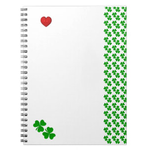 Cuaderno Tréboles con corazón rojo Papelería irlandesa
