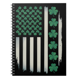 Cuaderno Tréboles de la bandera estadounidense día de San P