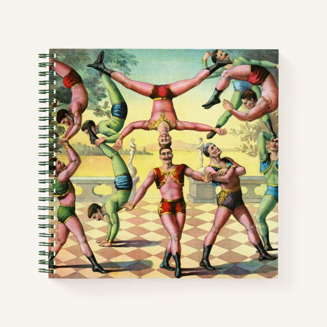 Cuaderno Trece Hombres Haciendo Acrobacias (Anverso)
