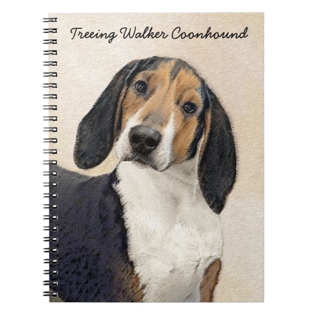 Cuaderno Treeing Walker Coonhound Painting - Arte original (Frente)