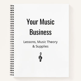 Cuaderno Tref Clef Música Business White Black