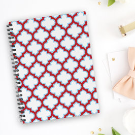 Cuaderno Trellis blanca y roja, Entramado, Quatrefoil