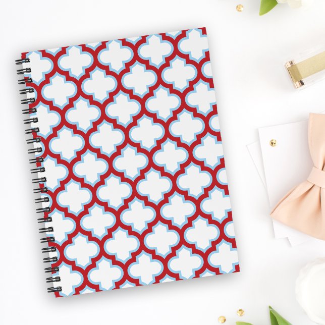 Cuaderno Trellis blanca y roja, Entramado, Quatrefoil (Subido por el creador)