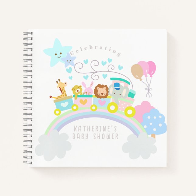 Cuaderno Tren animales Baby Pastel White (Anverso)