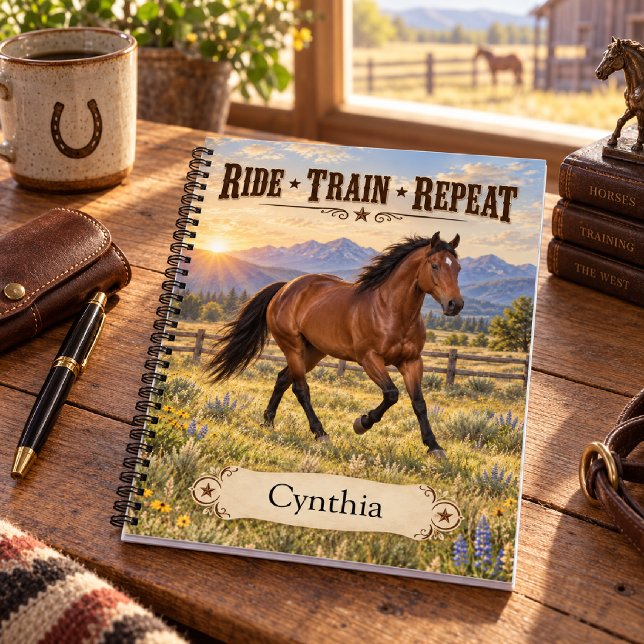 Cuaderno Tren de Cabalgata Personalizado Cuarto de Milla Ba (Subido por el creador)