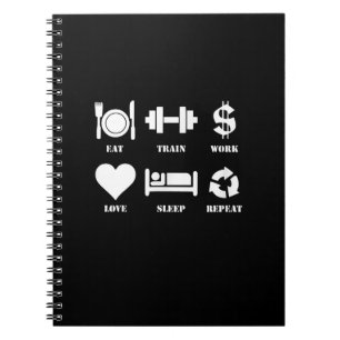 Cuaderno Tren de Comer Trabajo Amor Dormir Gimnasio Motivac