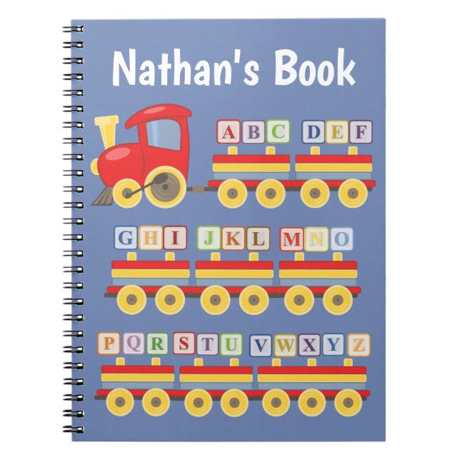Cuaderno Tren de juguete con bloques de alfabetos personali (Frente)