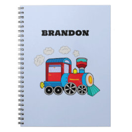 Cuaderno Tren de niños azul nombre personalizado