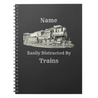 Cuaderno Tren de Vapor Antiguo Fácilmente Distraído Por, Ag