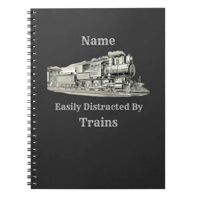 Cuaderno Tren de Vapor Antiguo Fácilmente Distraído Por, Ag (Frente)