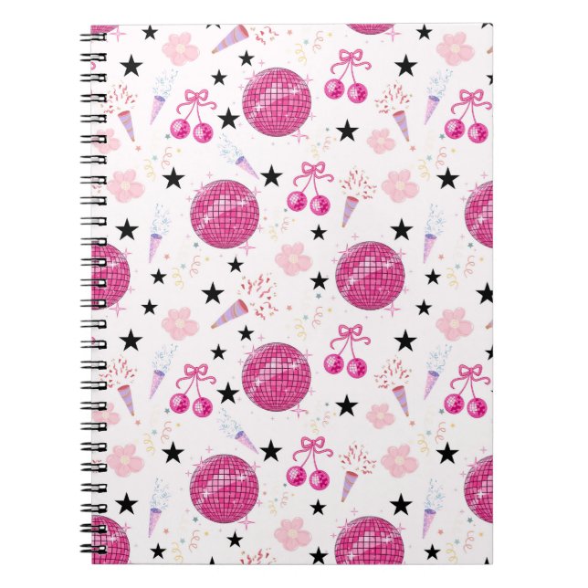 Cuaderno Trendy Disco Celebration Party Seamless Pattern (Frente)