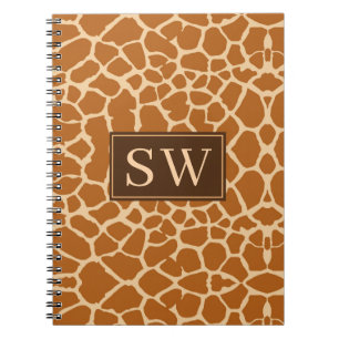 Cuaderno Trendy Giraffe Print With Chic Monogram