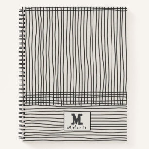 Cuaderno Trendy modern art lines Abstract minimal Monogram