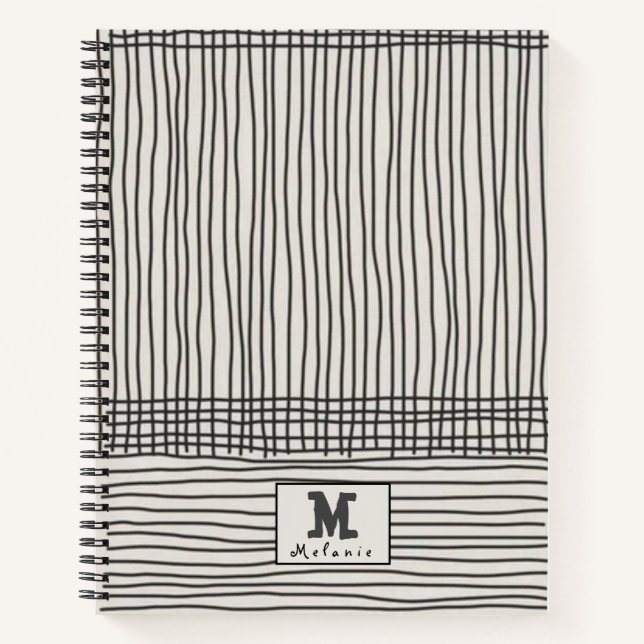 Cuaderno Trendy modern art lines Abstract minimal Monogram  (Anverso)