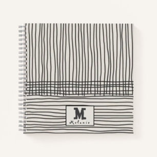 Cuaderno Trendy modern art lines Abstract minimal Monogram
