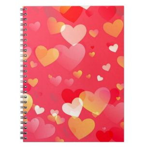 Cuaderno Trendy Red Heart Pattern