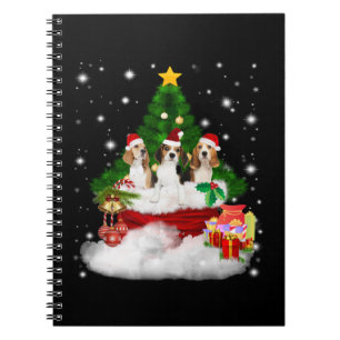 Cuaderno Tres Beagles Santa Claus con árbol de Navidad