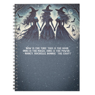 Cuaderno Tres Brujas en Noche de Halloween Estrellada Grimo