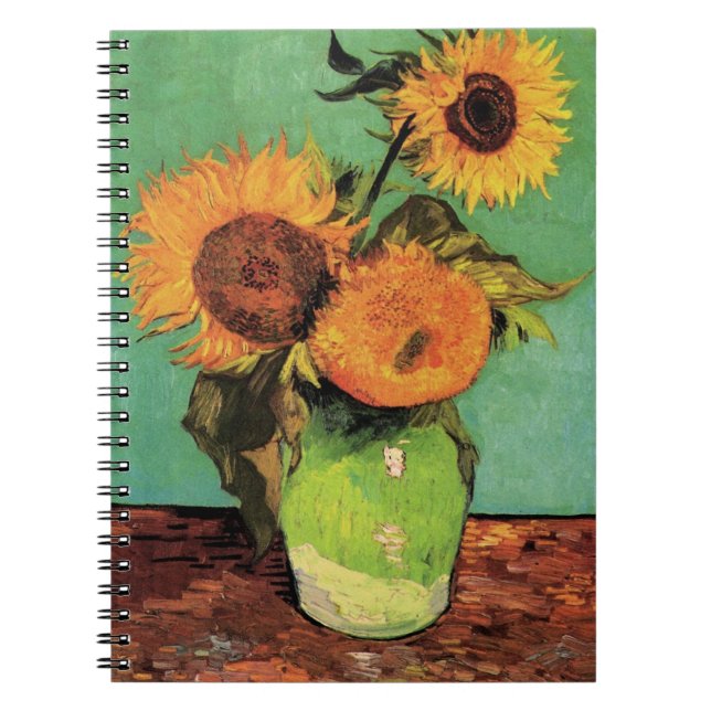 Cuaderno Tres girasoles en una bolsa de Vincent van Gogh (Frente)