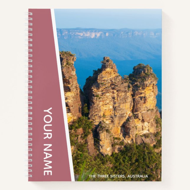 Cuaderno Tres hermanas, Blue Mountains Australia, Rosa de o (Anverso)