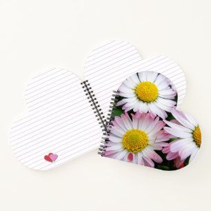Cuaderno Tres margaritas rosas y blancas