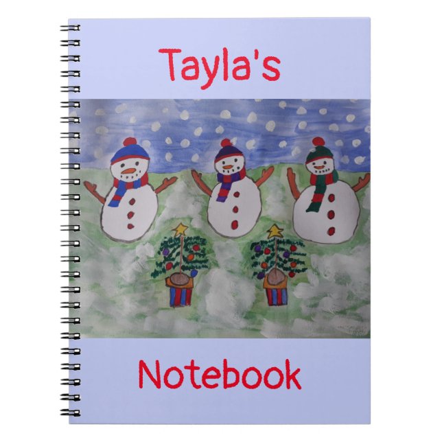Cuaderno Tres Navidades Snowmen Bloc de notas en espiral (Frente)