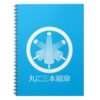 Cuaderno Tres paraguas, escalonados en círculo