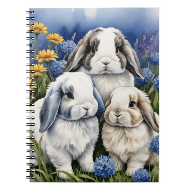 Cuaderno Tres pequeños conejos de conejo (Frente)