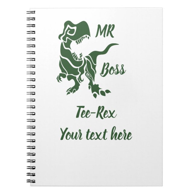 Cuaderno Trex verde al jefe Dino (Frente)