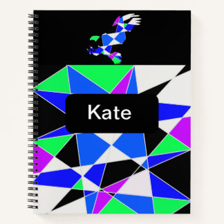 Cuaderno Triángulo abstracto azul morado blanco