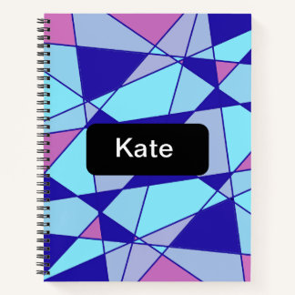 Cuaderno Triángulo abstracto azul rosa púrpura