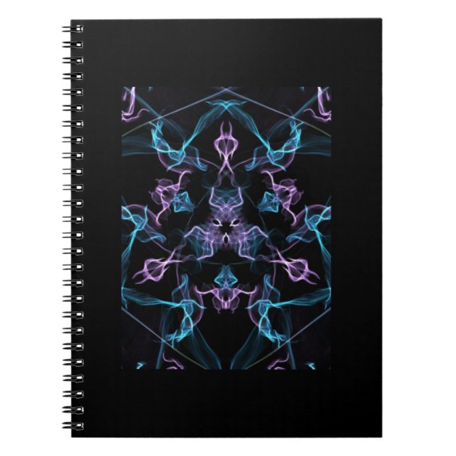 Cuaderno Triángulo azul y púrpura Mandala (Frente)