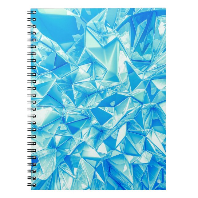 Cuaderno Triángulo de cristal, fondo renderizado en 3D. (Frente)