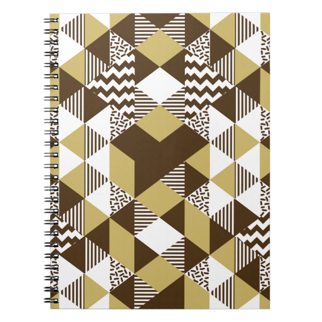 Cuaderno Triángulo impecable: moda geométrica de oro. (Frente)