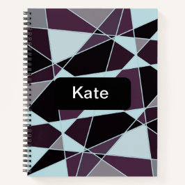 Cuaderno Triángulo negro gris blanco granate Abstracto