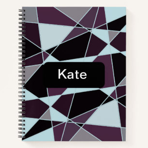 Cuaderno Triángulo negro gris blanco granate Abstracto