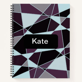 Cuaderno Triángulo negro gris blanco granate Abstracto