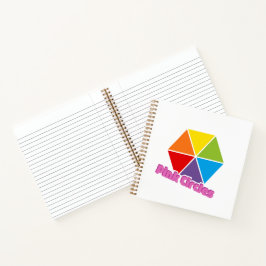 Cuaderno Triángulos coloridos con Círculos rosados Texto