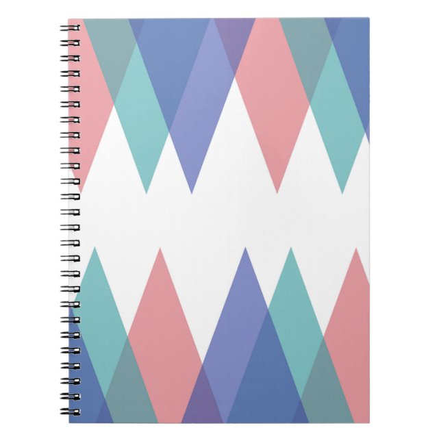 Cuaderno Triángulos de azul y coral (Frente)
