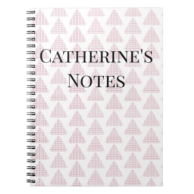 Cuaderno Triángulos de Tartán Rosa (Frente)