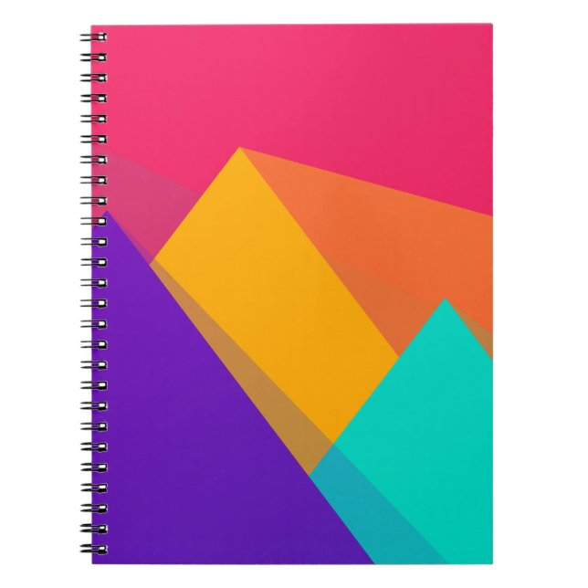 Cuaderno Triángulos geométricos de colores brillantes y pir (Frente)