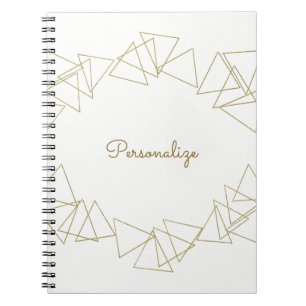Cuaderno Triángulos Geométricos Dorados Glamour Moderno Chi